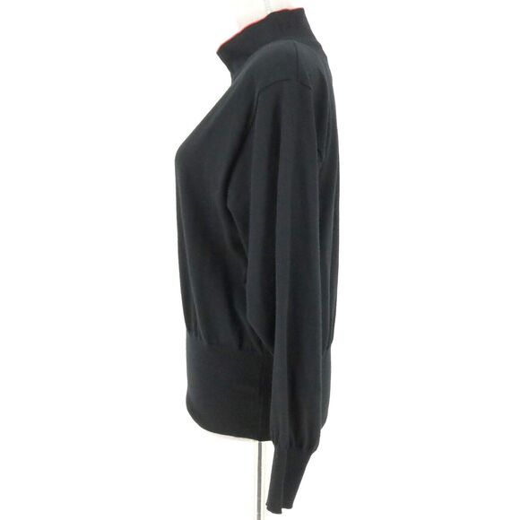 Laurel Escada Sweater Womens 8 US 36 EU Black Wool Embroidered Shoulder Pads Vtg - Picture 11 of 11